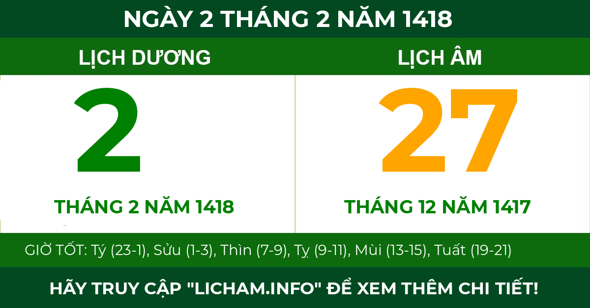 lịch âm ngày 2 tháng 2 năm 1418
