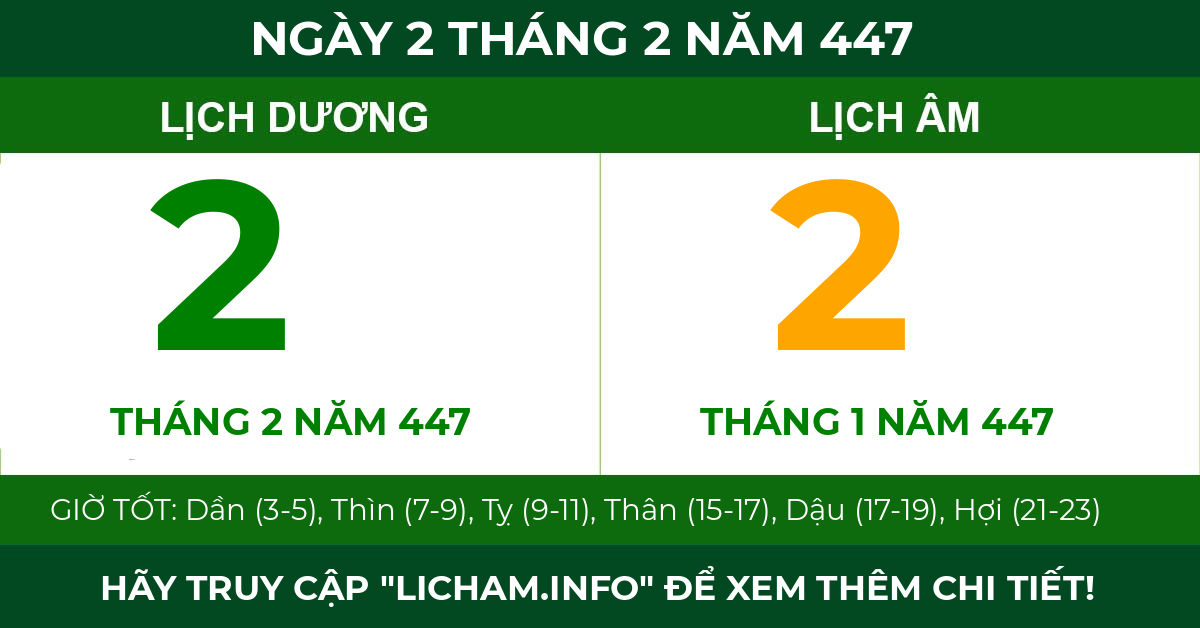 lịch âm ngày 2 tháng 2 năm 447