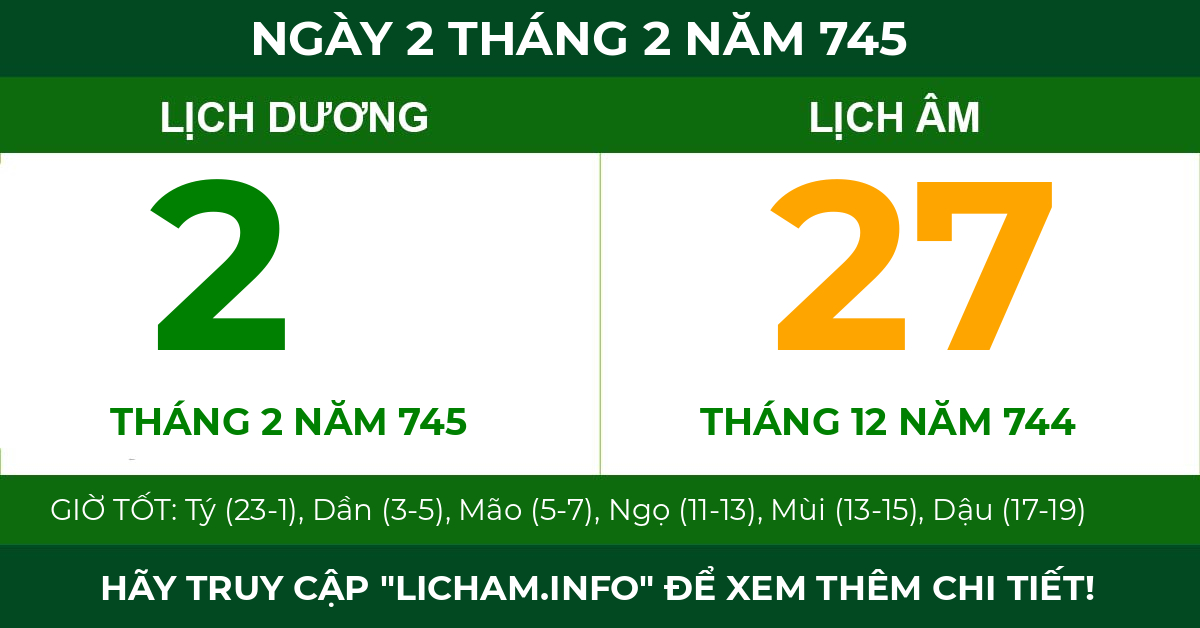 lịch âm ngày 2 tháng 2 năm 745