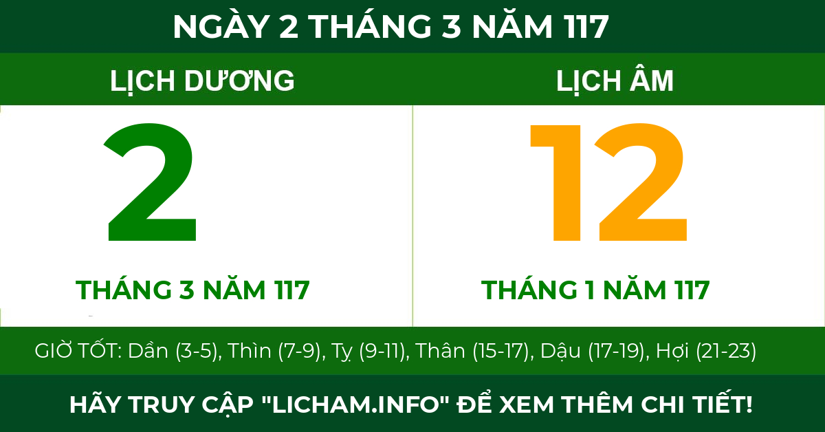lịch âm ngày 2 tháng 3 năm 117