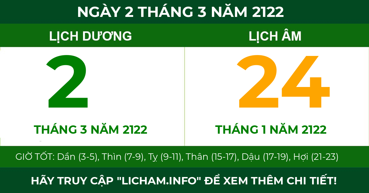 lịch âm ngày 2 tháng 3 năm 2122
