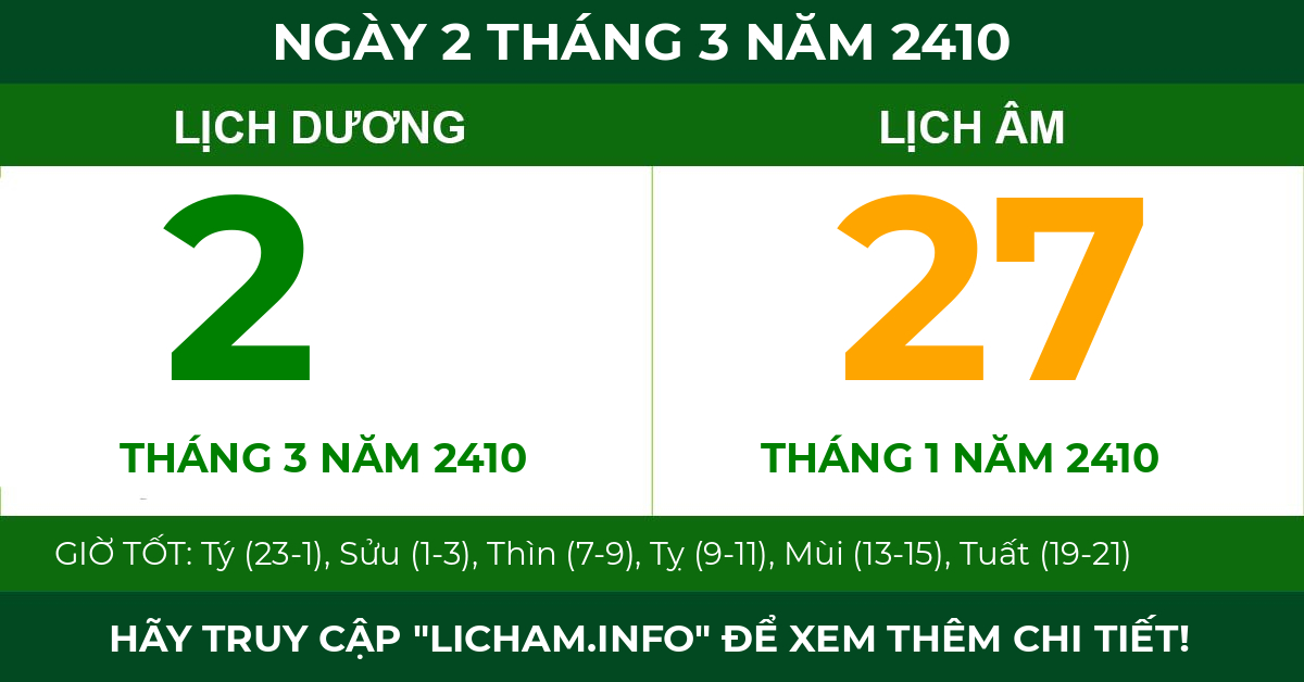 lịch âm ngày 2 tháng 3 năm 2410