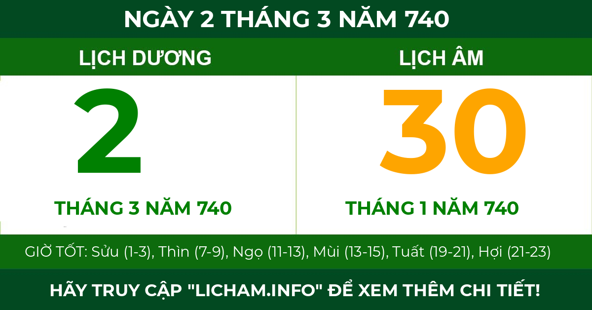 lịch âm ngày 2 tháng 3 năm 740