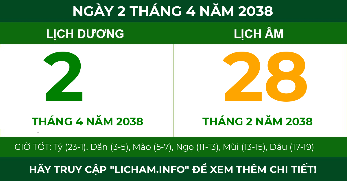 lịch âm ngày 2 tháng 4 năm 2038