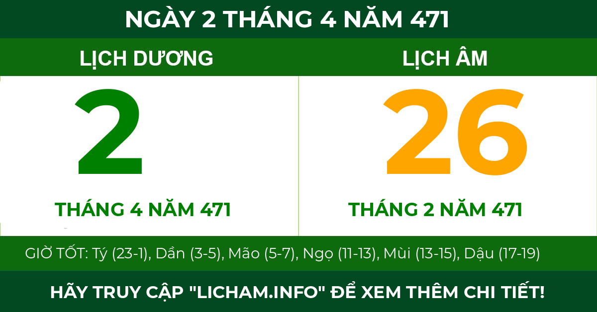 lịch âm ngày 2 tháng 4 năm 471