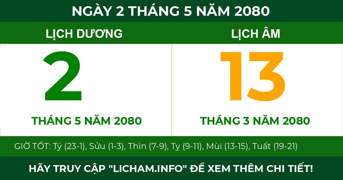 lịch âm ngày 2 tháng 5 năm 2080