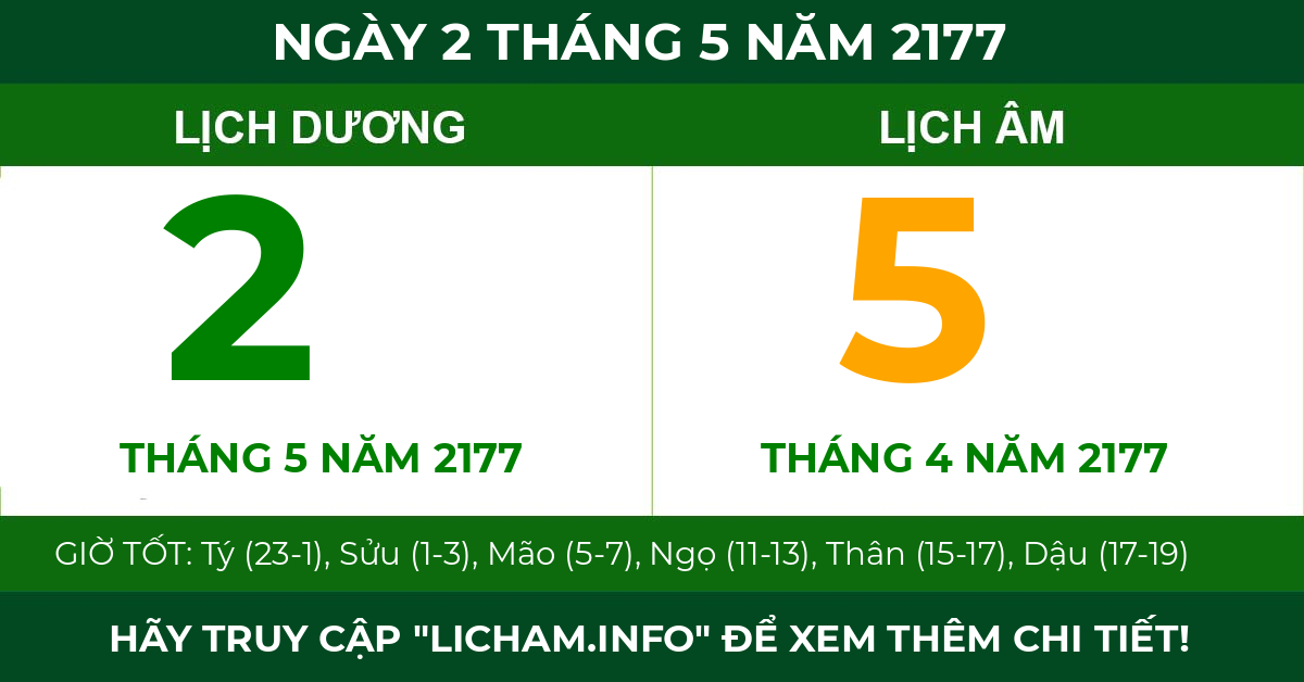 lịch âm ngày 2 tháng 5 năm 2177