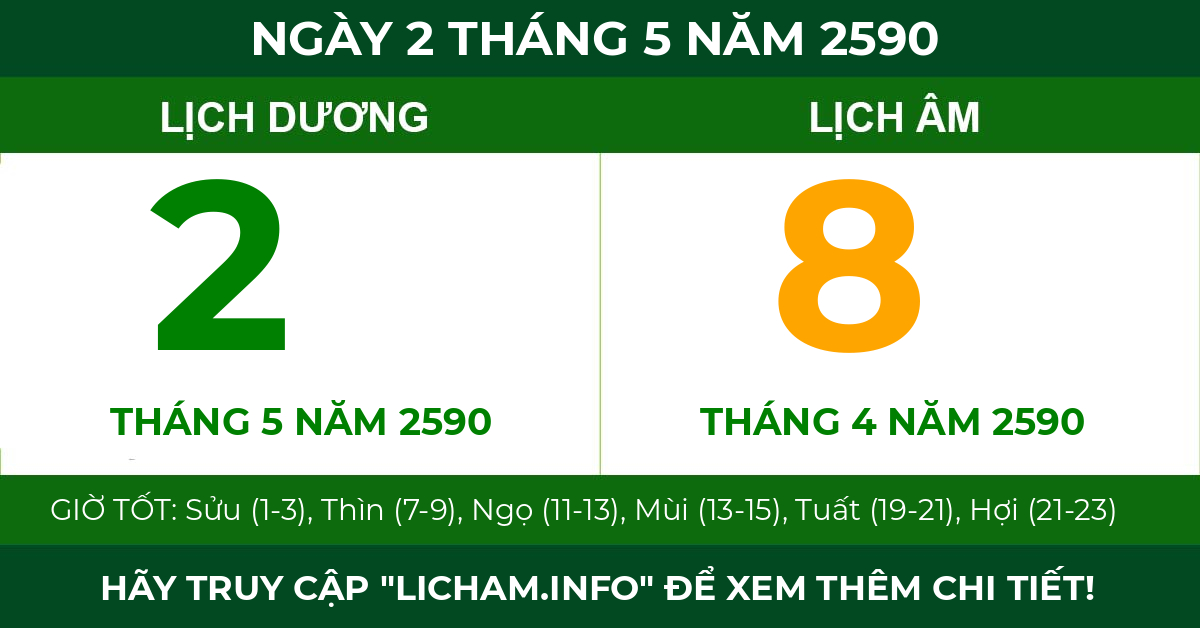 lịch âm ngày 2 tháng 5 năm 2590