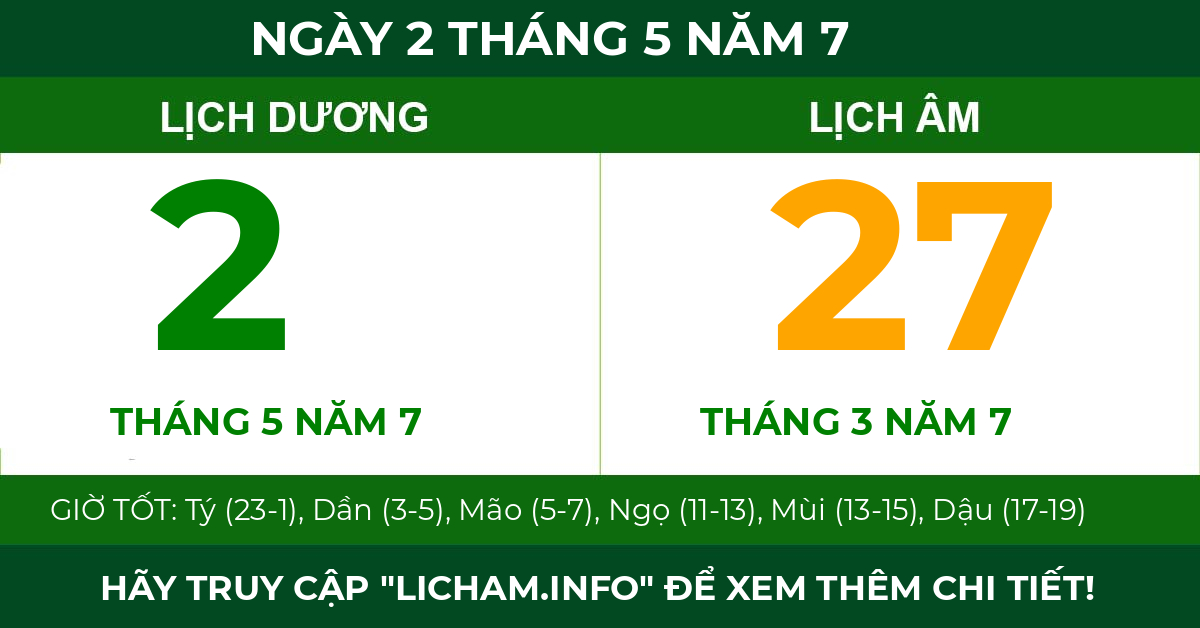lịch âm ngày 2 tháng 5 năm 7
