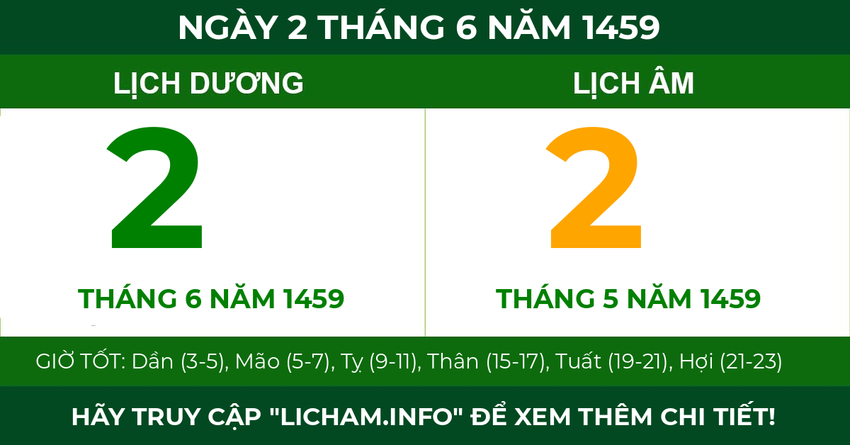 lịch âm ngày 2 tháng 6 năm 1459