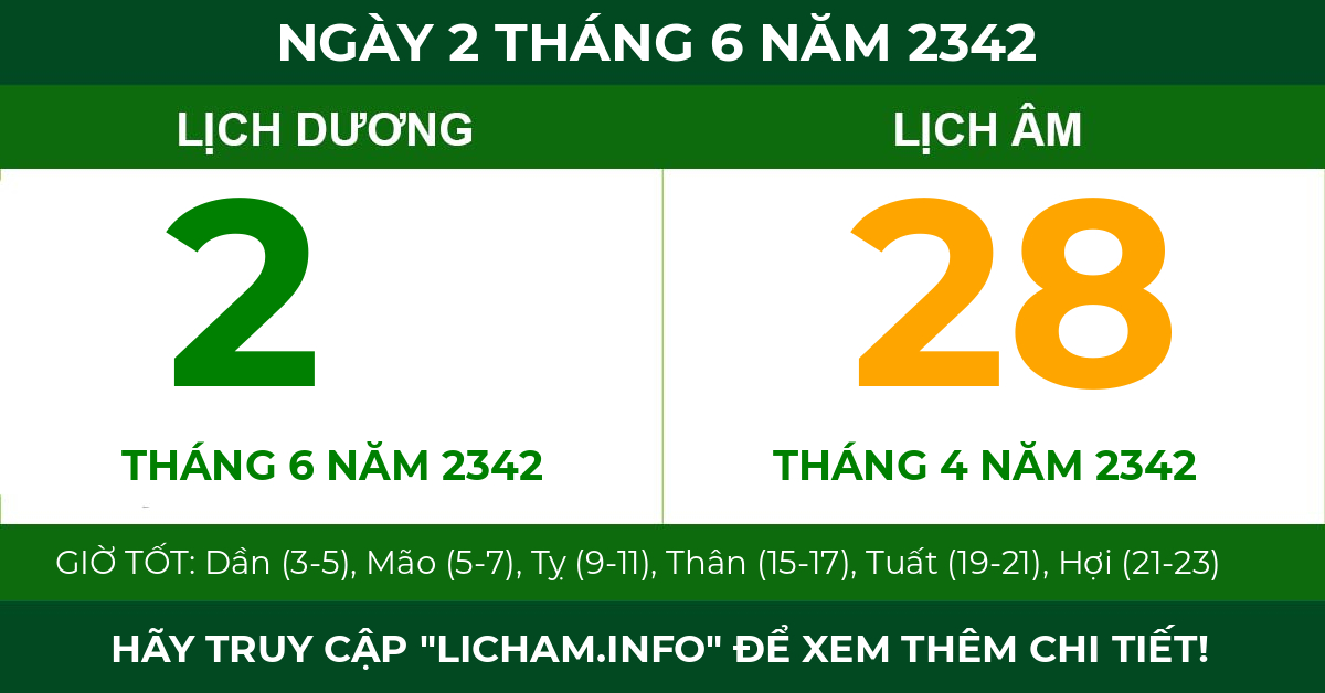 lịch âm ngày 2 tháng 6 năm 2342