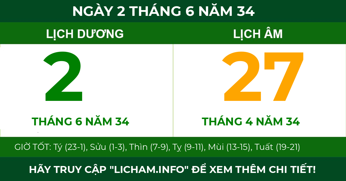 lịch âm ngày 2 tháng 6 năm 34