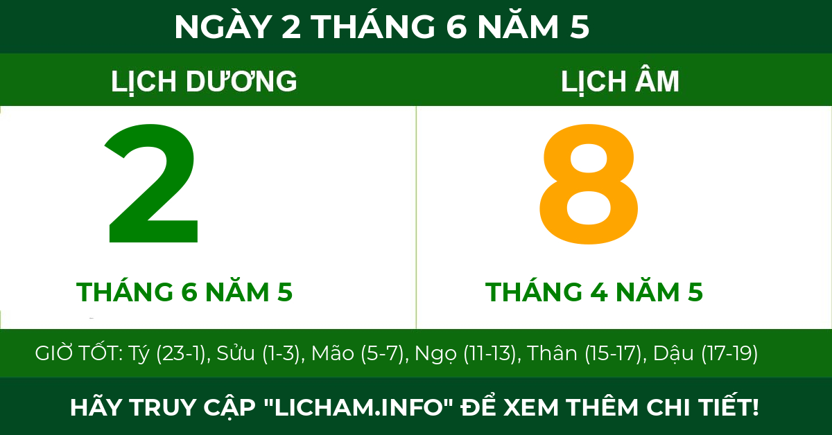 lịch âm ngày 2 tháng 6 năm 5