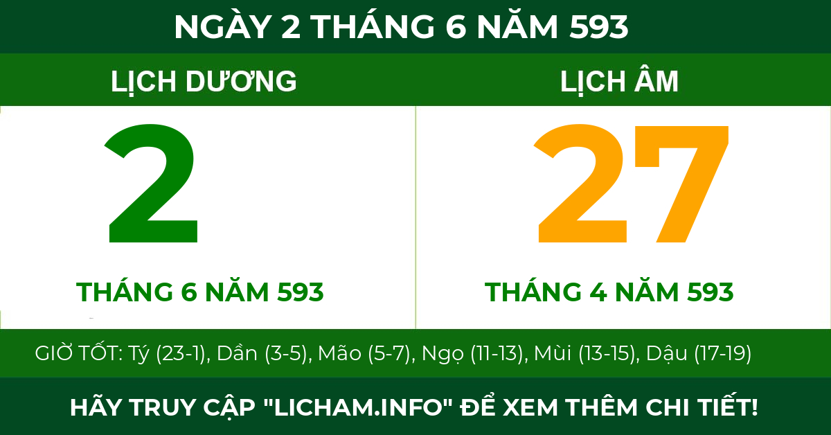 lịch âm ngày 2 tháng 6 năm 593