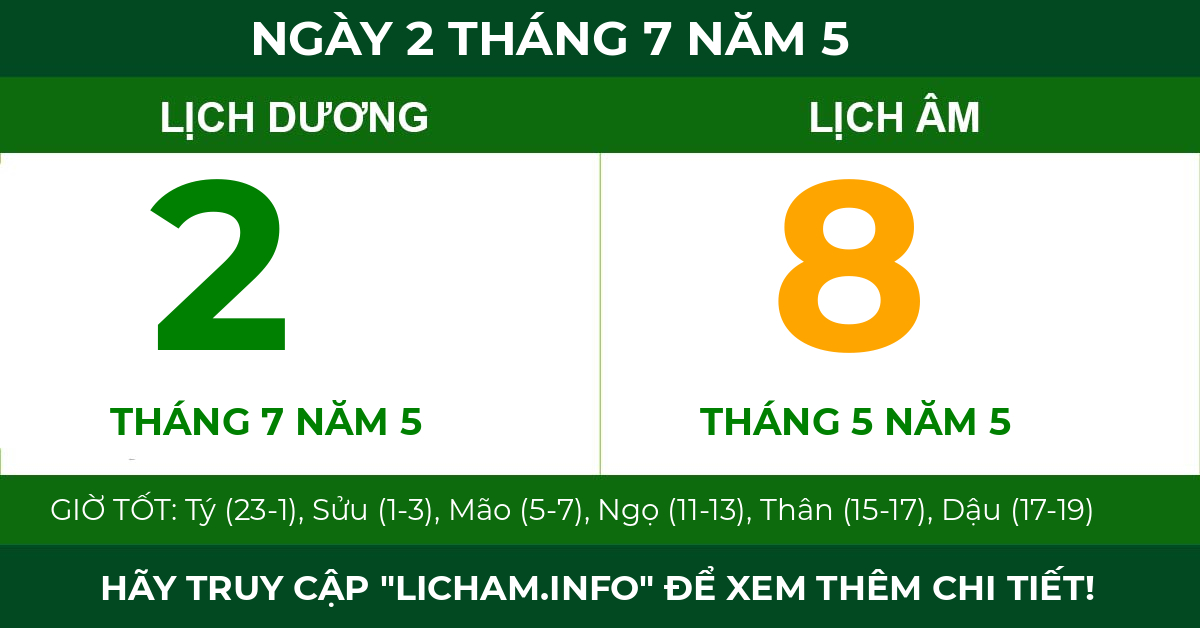 lịch âm ngày 2 tháng 7 năm 5