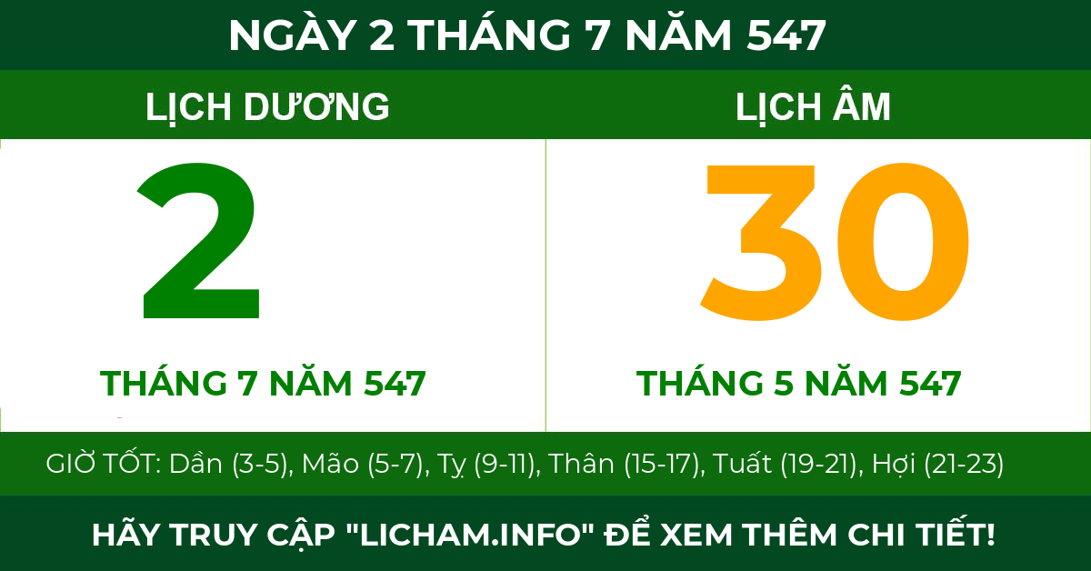 lịch âm ngày 2 tháng 7 năm 547