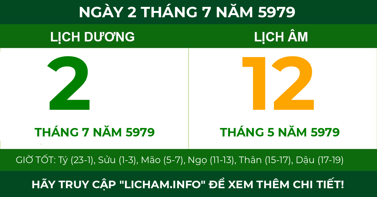 lịch âm ngày 2 tháng 7 năm 5979