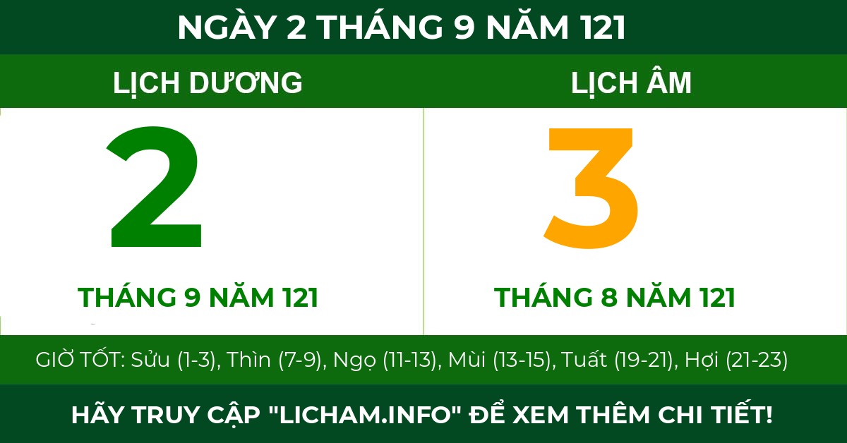 lịch âm ngày 2 tháng 9 năm 121