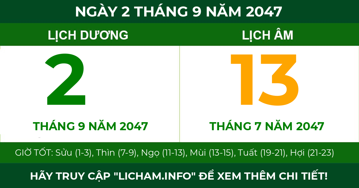 lịch âm ngày 2 tháng 9 năm 2047