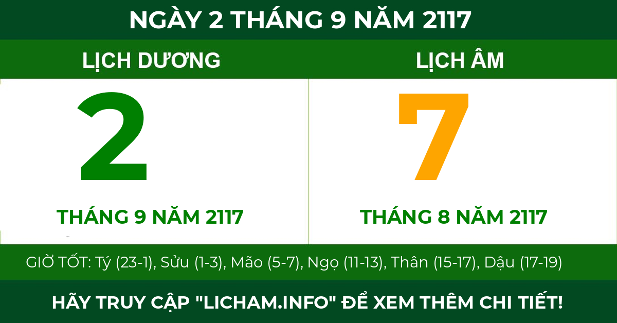 lịch âm ngày 2 tháng 9 năm 2117