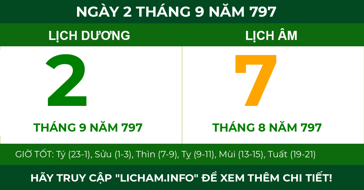 lịch âm ngày 2 tháng 9 năm 797