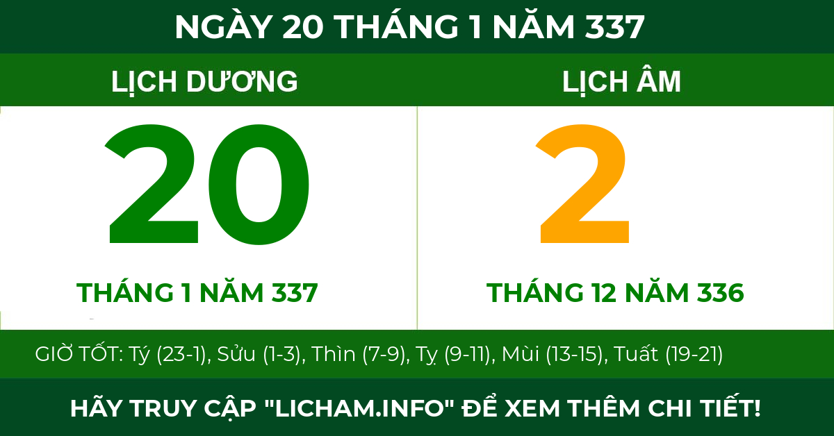 lịch âm ngày 20 tháng 1 năm 337