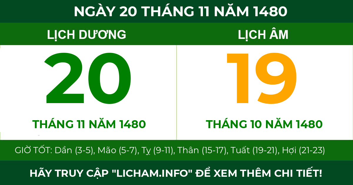 lịch âm ngày 20 tháng 11 năm 1480
