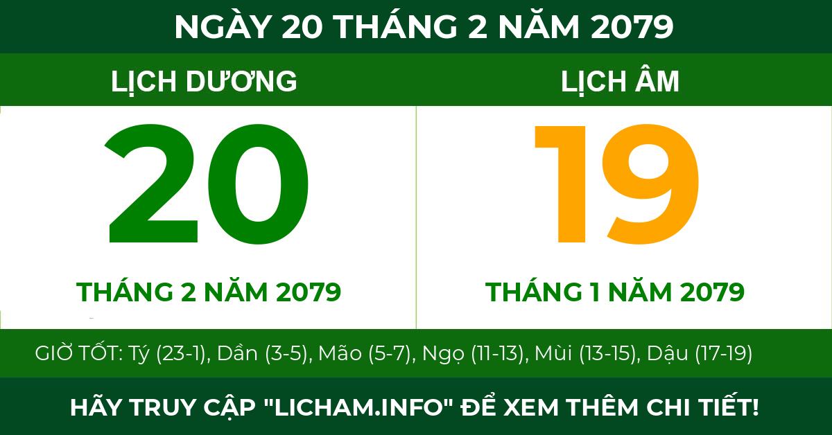 lịch âm ngày 20 tháng 2 năm 2079