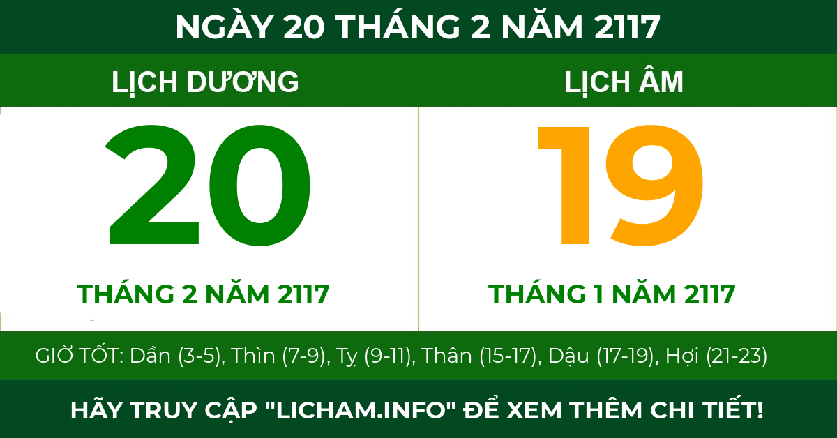 lịch âm ngày 20 tháng 2 năm 2117