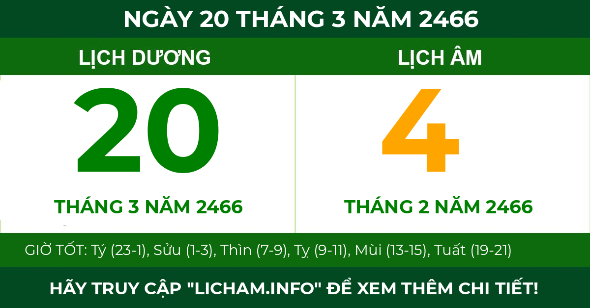 lịch âm ngày 20 tháng 3 năm 2466
