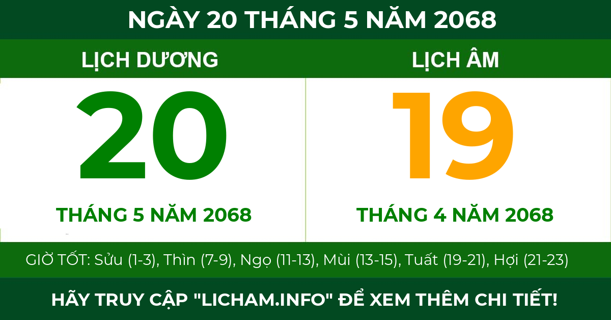 lịch âm ngày 20 tháng 5 năm 2068