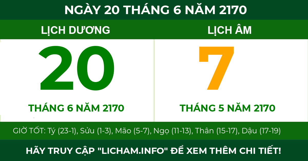 lịch âm ngày 20 tháng 6 năm 2170