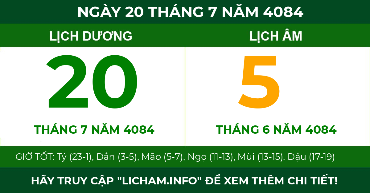 lịch âm ngày 20 tháng 7 năm 4084