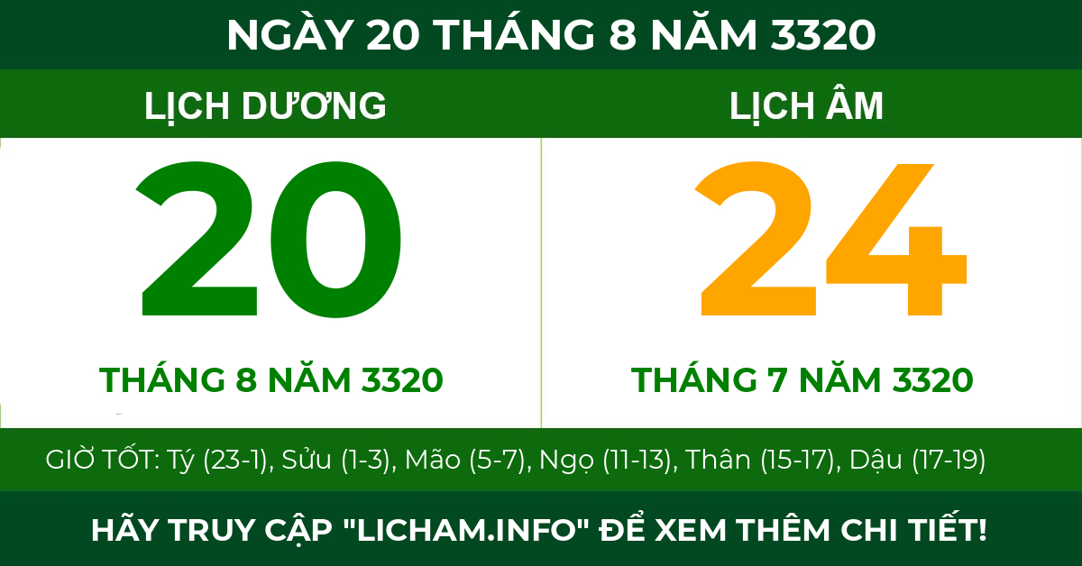 lịch âm ngày 20 tháng 8 năm 3320