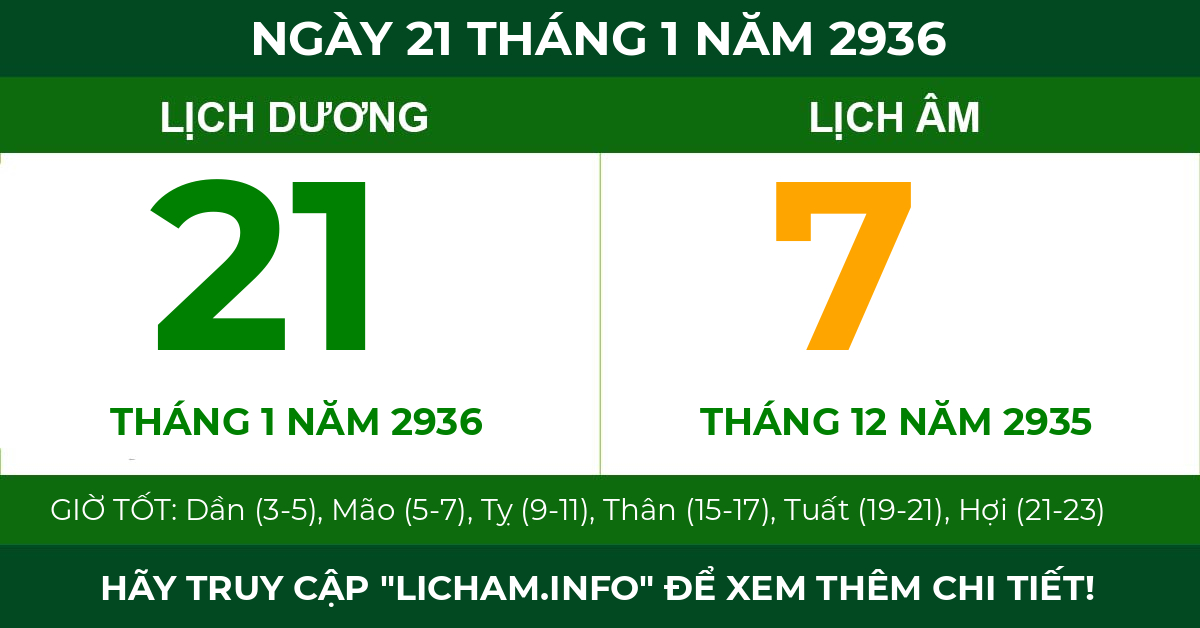 lịch âm ngày 21 tháng 1 năm 2936