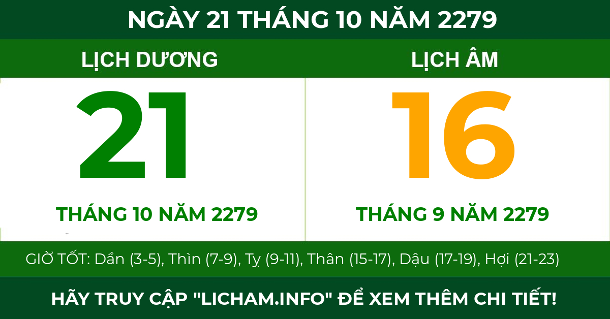 lịch âm ngày 21 tháng 10 năm 2279