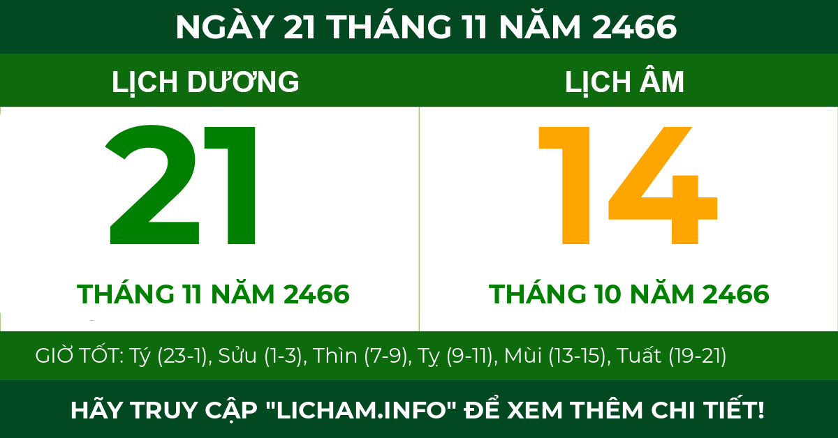 lịch âm ngày 21 tháng 11 năm 2466