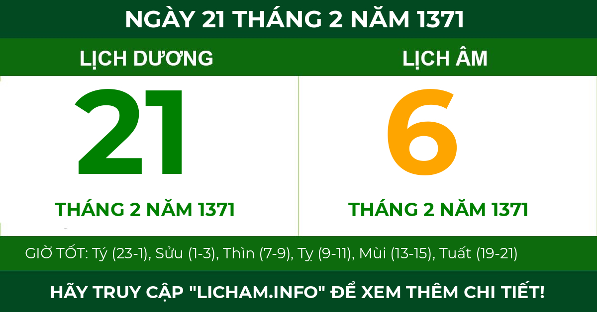 lịch âm ngày 21 tháng 2 năm 1371