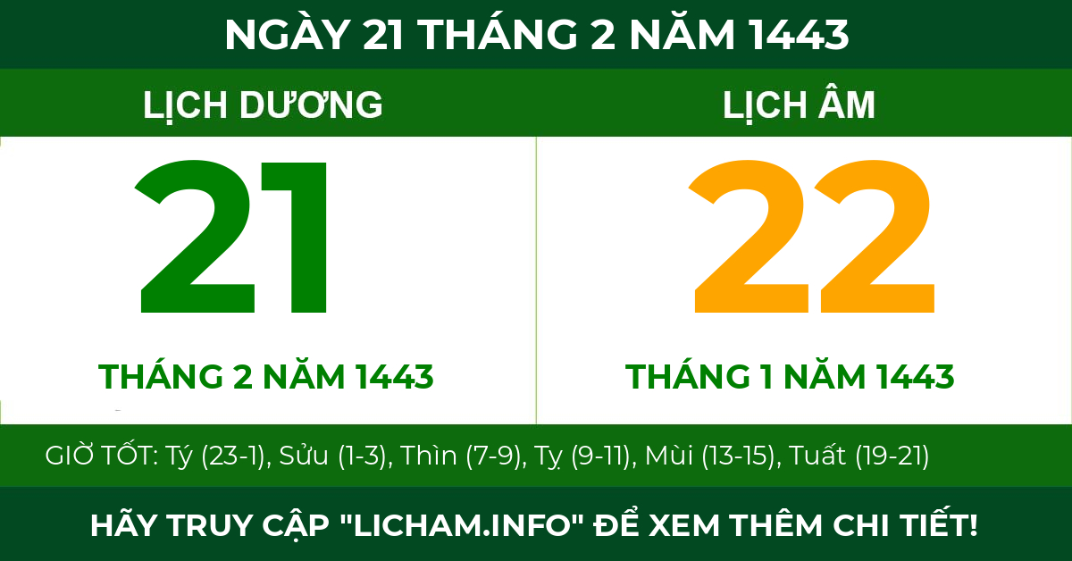 lịch âm ngày 21 tháng 2 năm 1443