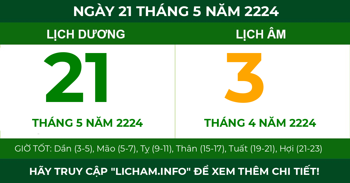 lịch âm ngày 21 tháng 5 năm 2224