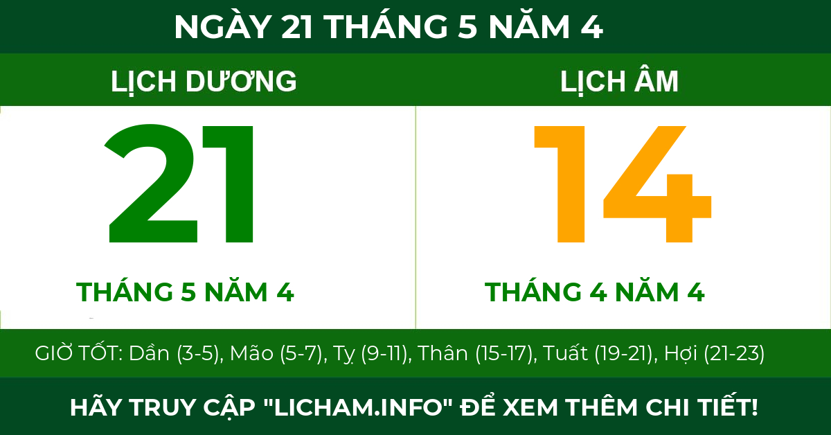 lịch âm ngày 21 tháng 5 năm 4