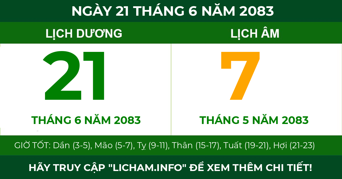 lịch âm ngày 21 tháng 6 năm 2083