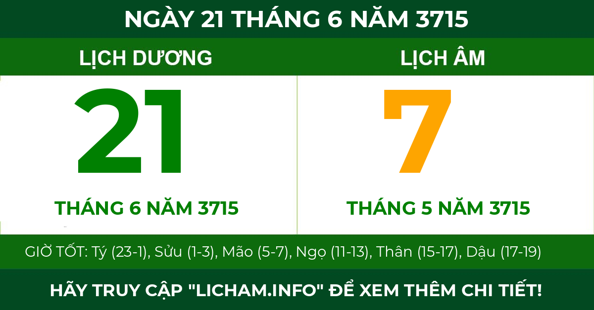 lịch âm ngày 21 tháng 6 năm 3715