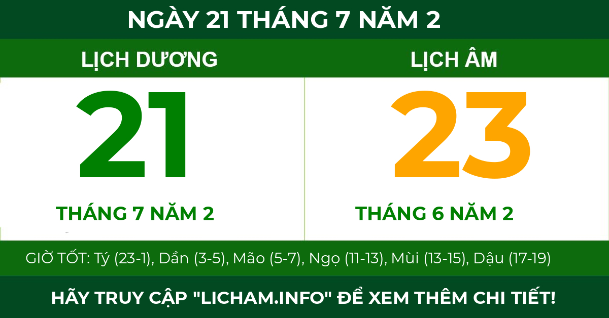 lịch âm ngày 21 tháng 7 năm 2