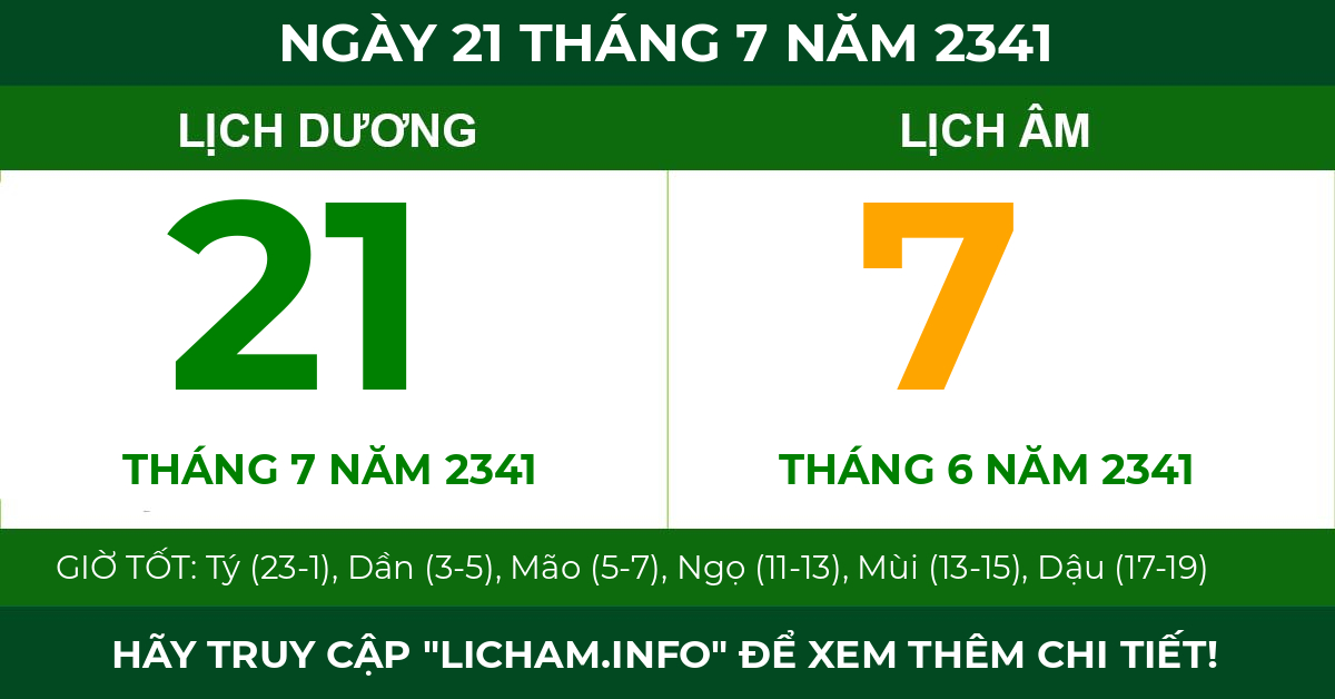 lịch âm ngày 21 tháng 7 năm 2341