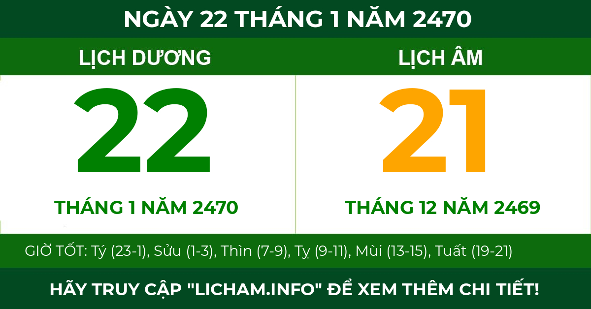 lịch âm ngày 22 tháng 1 năm 2470