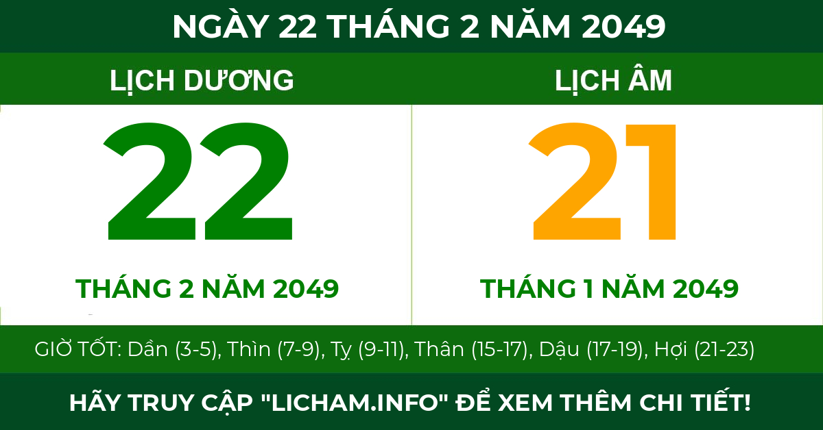 lịch âm ngày 22 tháng 2 năm 2049