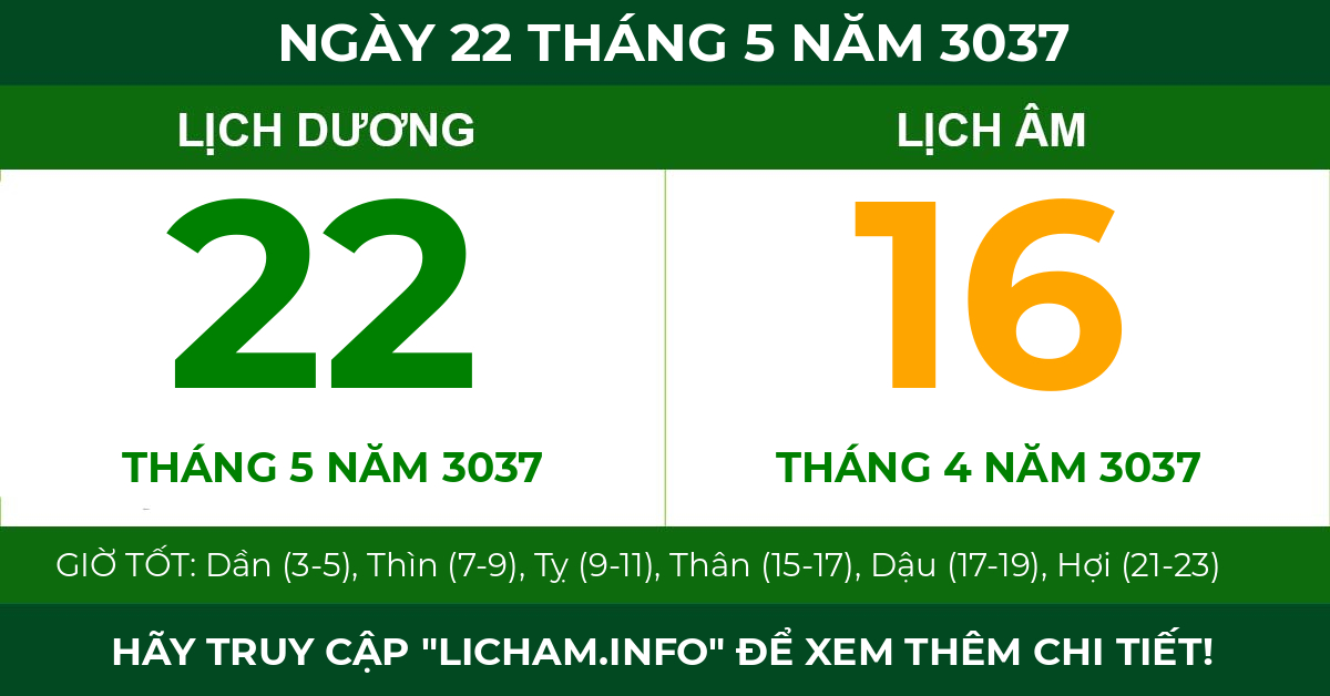 lịch âm ngày 22 tháng 5 năm 3037