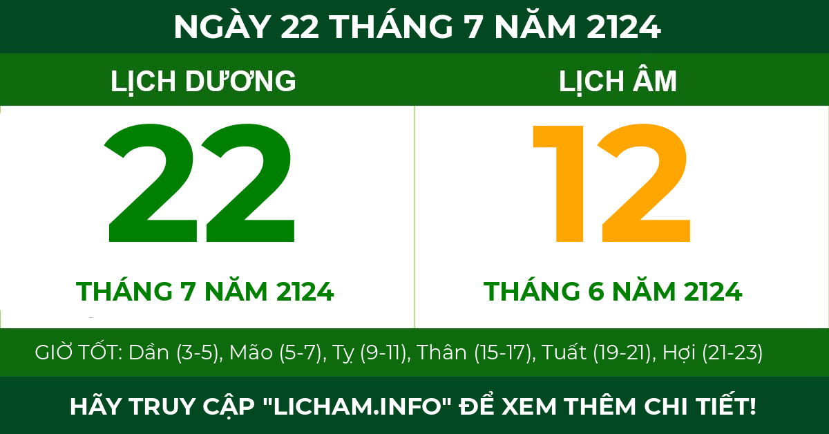 lịch âm ngày 22 tháng 7 năm 2124