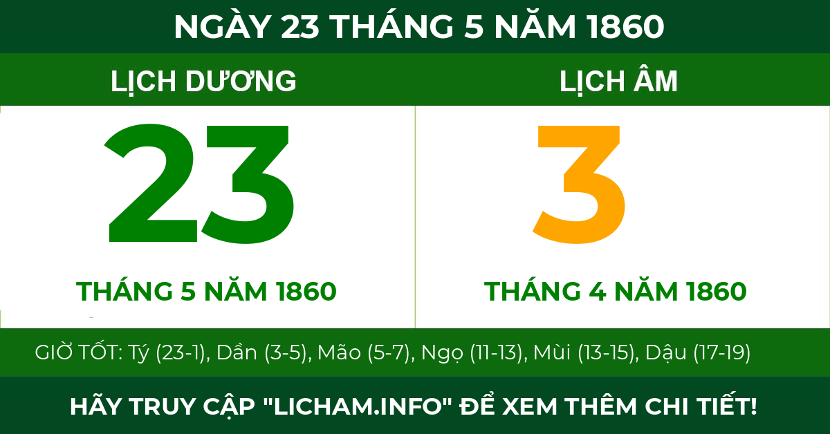 lịch âm ngày 23 tháng 5 năm 1860